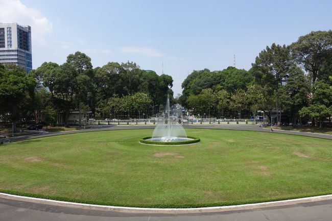 Fountain in front of the Independence Palace