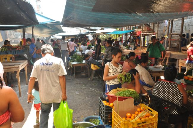 The market of Belén is full, loud and dirty