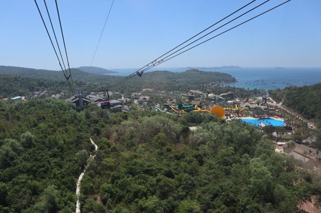 The cable car station and the water park on Hon Thom.