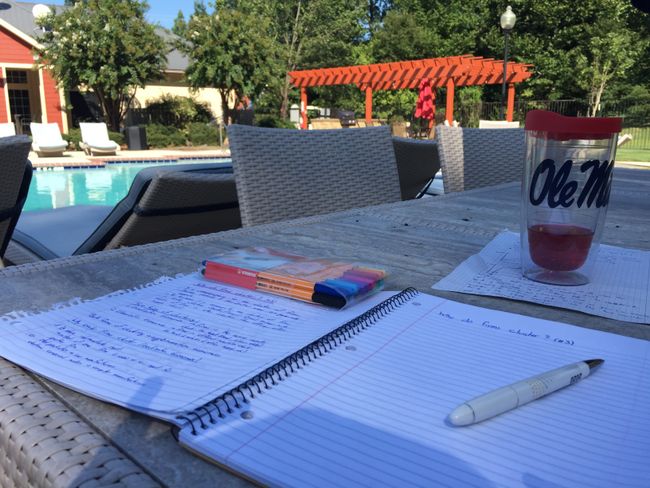 Working by the pool - it can't get any better