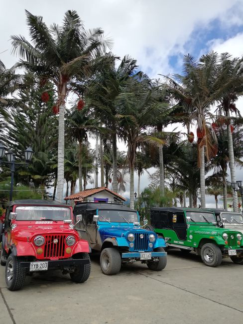 Colorful Wheelys taking us to the Valle de Cocora. 
