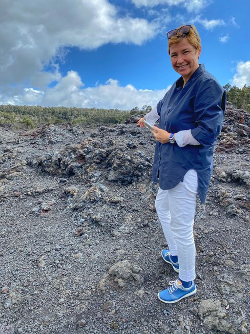 Brigitte in the lava field