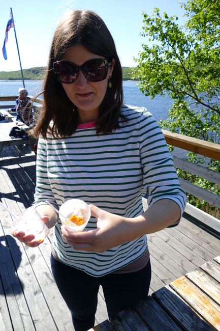 Norway with Hurtigruten // Day 8 // Cloudberries with cream as a snack