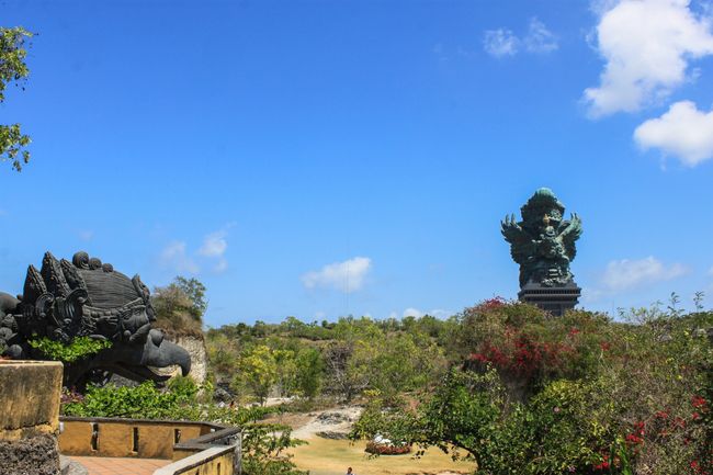The statue at Garuda Wisnu Kencana from a distance