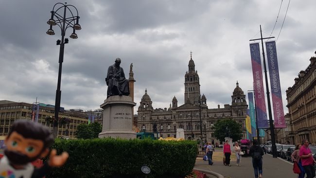 At George Square, with James Watt in the foreground