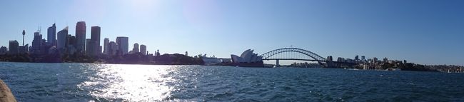 Sydney skyline with the Opera House and Harbour Bridge