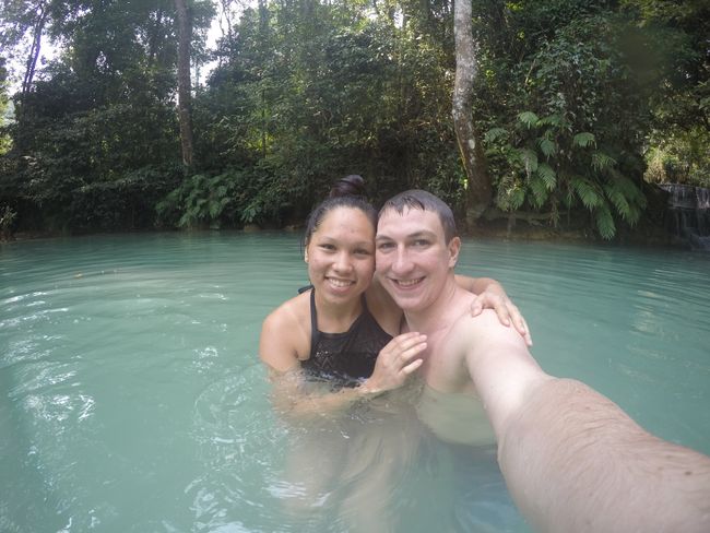 Tad Kuang Si: Us in one of the water pools