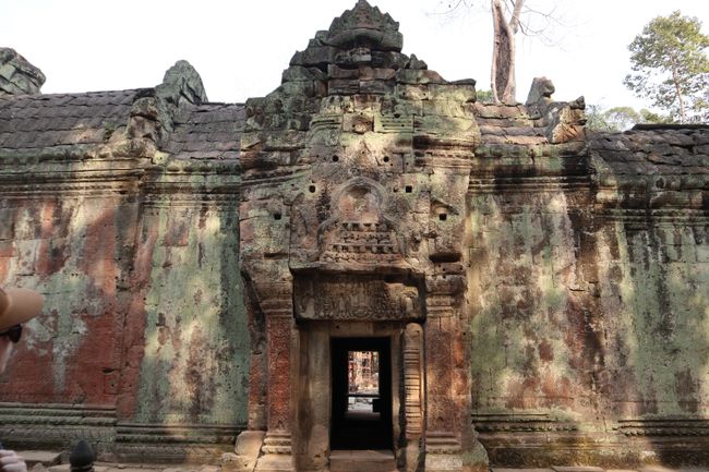 A colorful building in Ta Phrom.