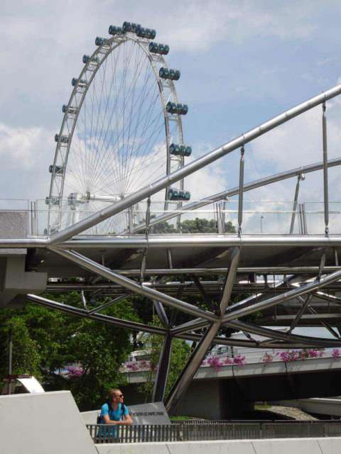 Helix Bridge, Marina Bay Sands Hotel, and the museum
