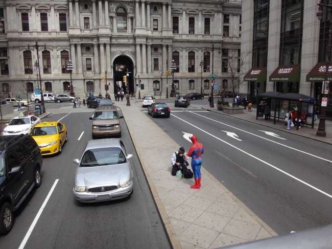 Spider Man bim Fotoshooting