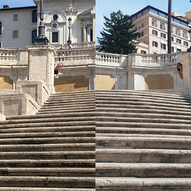 Who's hiding there at the Spanish Steps?