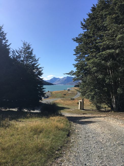 Our camper van is visible in the distance - Mavora Lakes