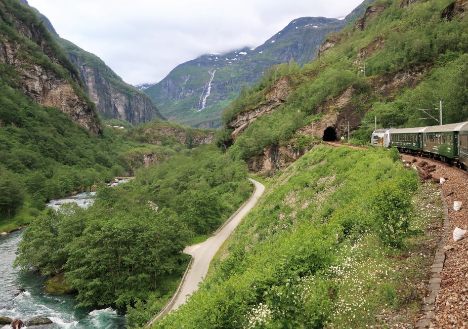 Going up to Myrdal with the Flam Railway.