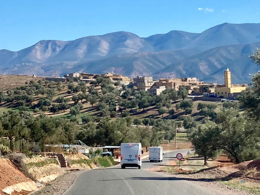 A city, with the Atlas Mountains in the background.