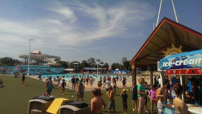 Wave pool at the water park