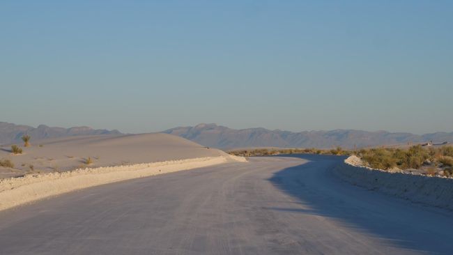 White Sands National Monument - roads cleared of sand