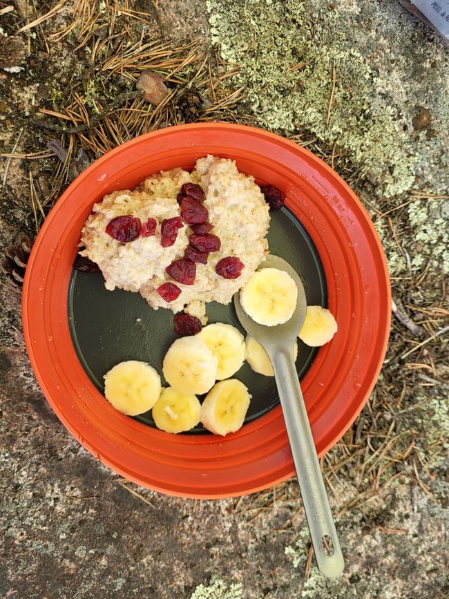 Porridge mit Banane & Cranberries