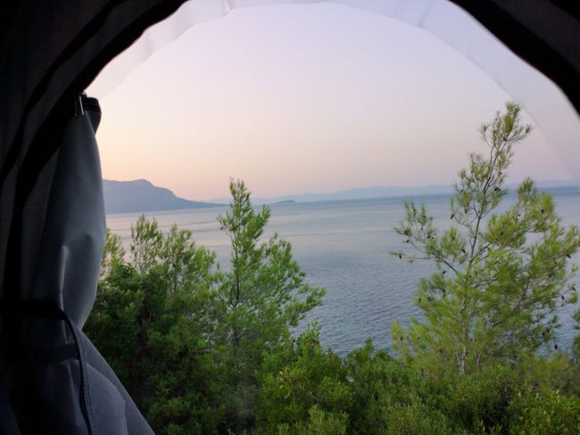 Croatia: View from the roof tent