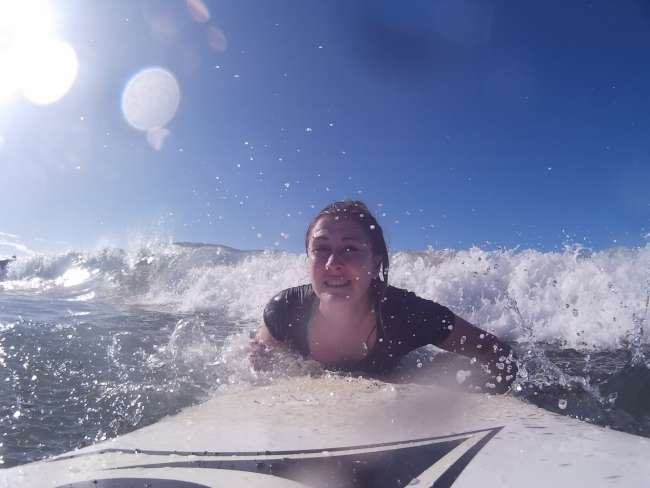 Surfversuche in Agnes Water