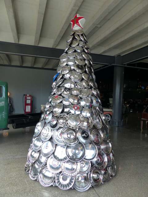 Christmas tree made of hubcaps
