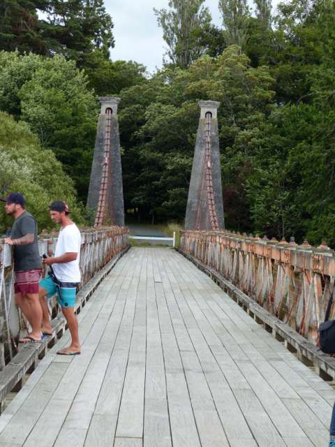 On the old bridge over the Waiau River