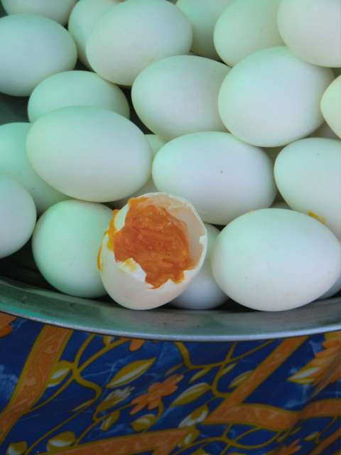 richtig Hartgesottene können  auch noch eins der angebrüteten Eier probieren ...
