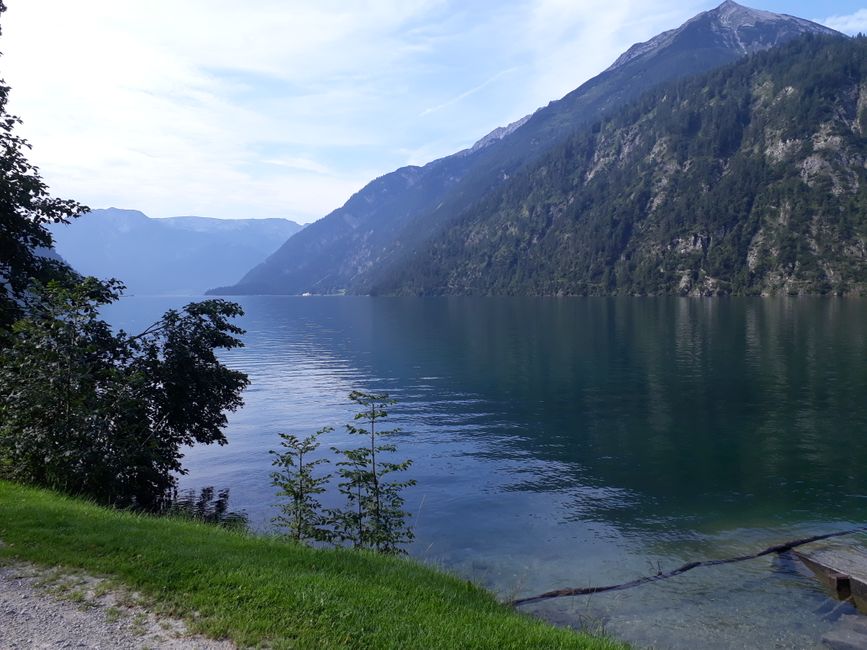 Right in the morning, we cycled past the beautiful Achensee.