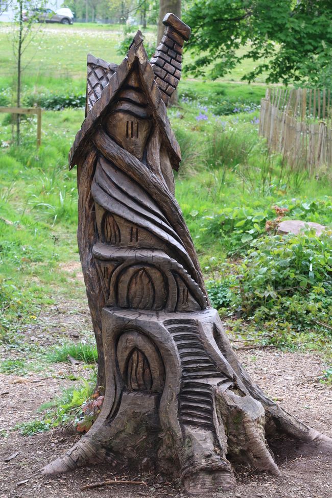 Wood carvings in the forest