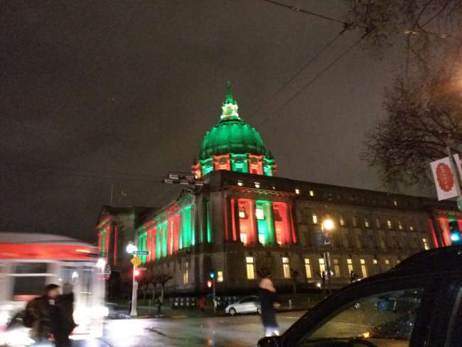 Illuminated building in San Francisco