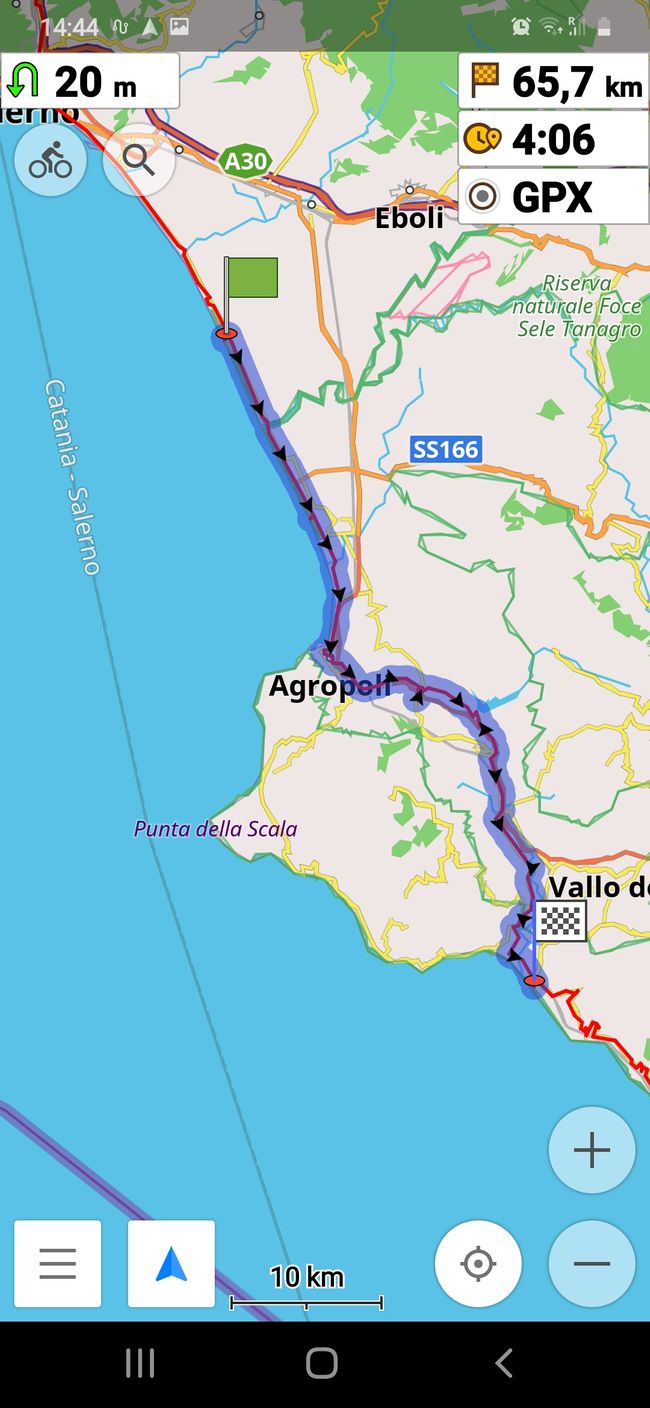 Day 5, Sunday, 25.10. to Agropoli at the mouth of the Alento