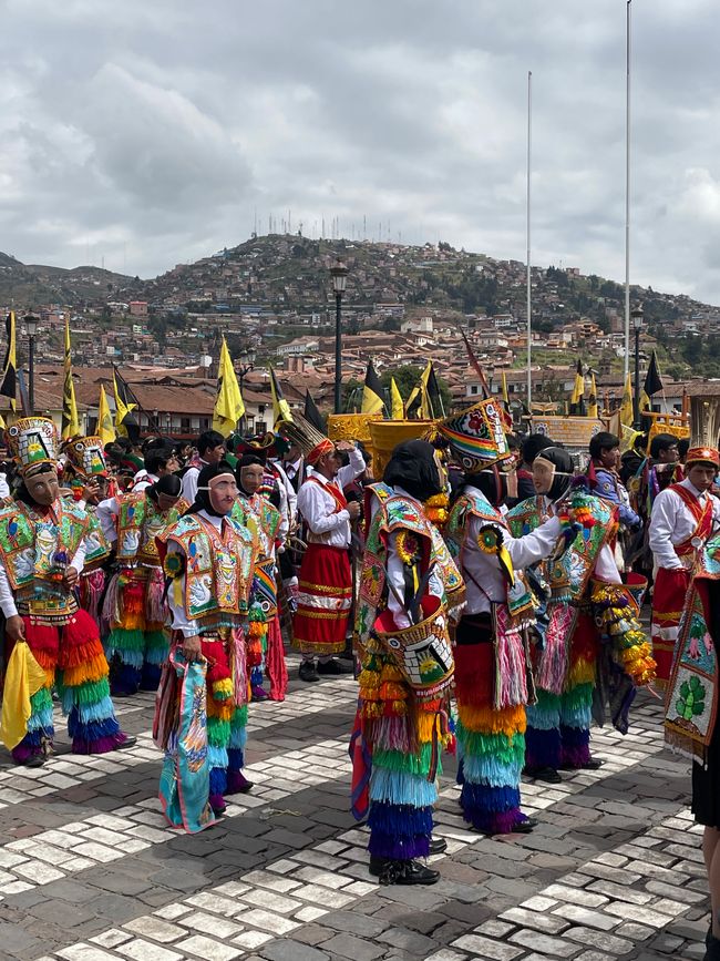 traditional parade at Plaza de Armas