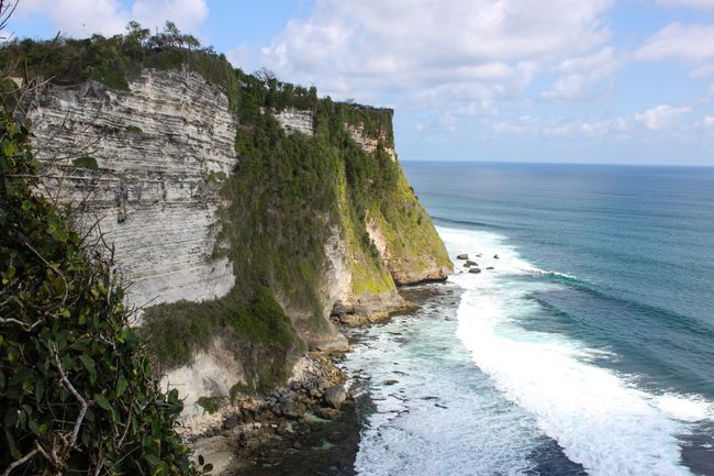 Cliffs on the south coast of Bali in Uluwatu