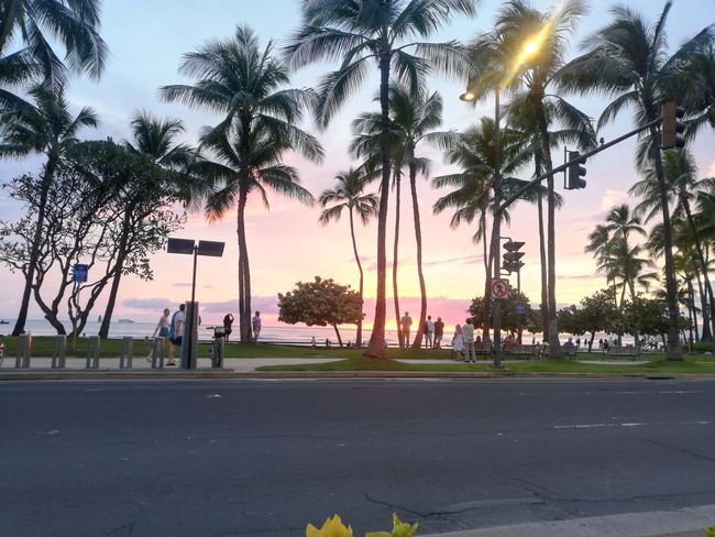 Sunset at Waikiki beach