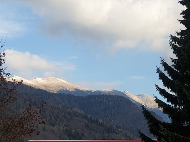 Blick auf Ausläufer der Julischen Alpen von der Raststation Jesenice (SLO)