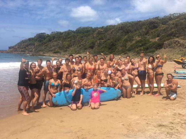 The whole surf course group