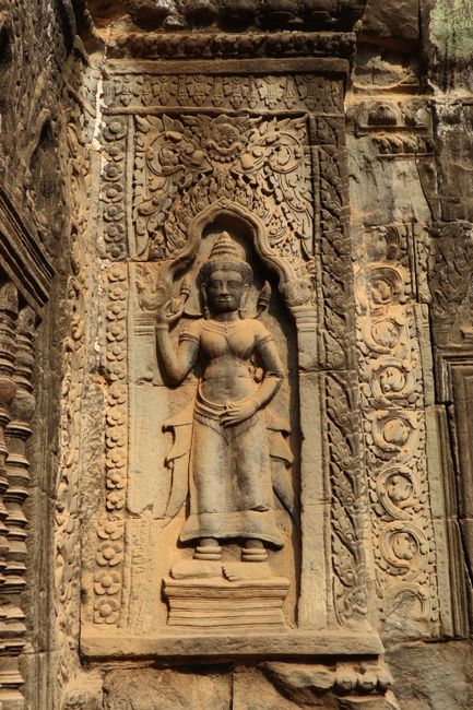 Ein Relief in Ta Phrom.
