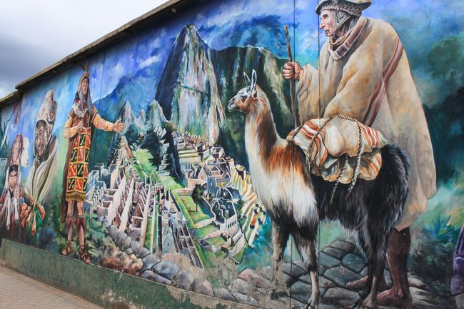 One of many amazing murals in Cusco