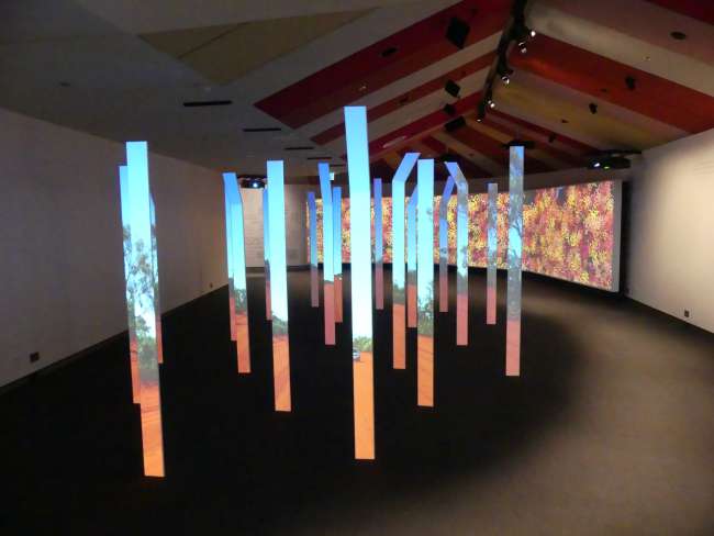 Aboriginal art with a projector