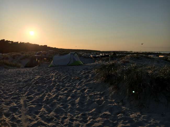 Our campsite in the sunset