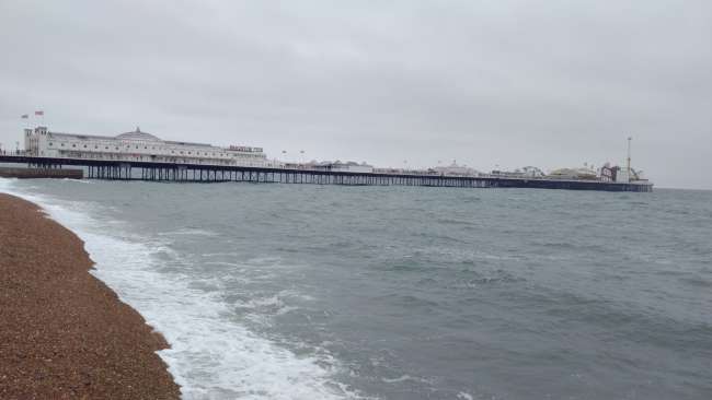 Brighton Beach with a view of Brighton Pier