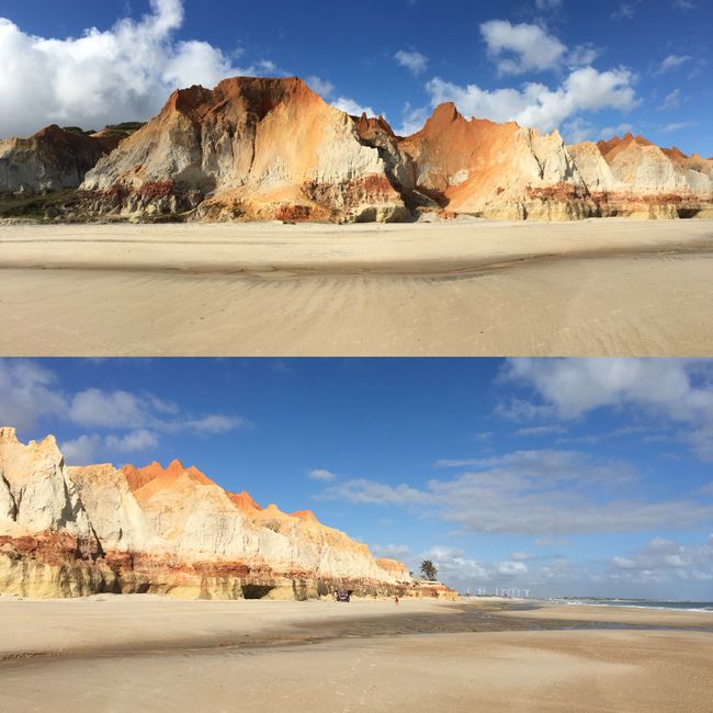 The 12-colored cliffs in Morro Branco