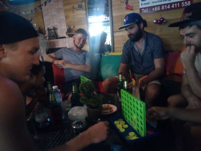 Connect Four and Thai beer in Lamai