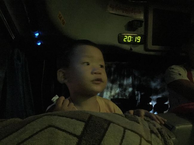 Even the smallest passengers made themselves comfortable in the coach with food and blankets.