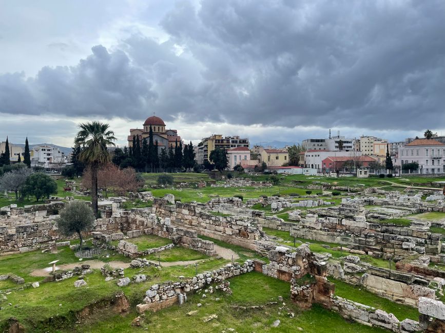 Dipylon, Ruinen eines antiken Friedhofs in der Nähe unseres Hostels