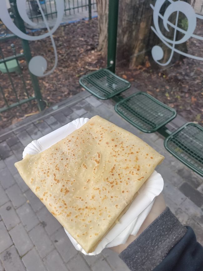 Delicious ham and cheese crepe