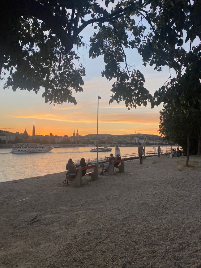 Donau beim Sonnenuntergang