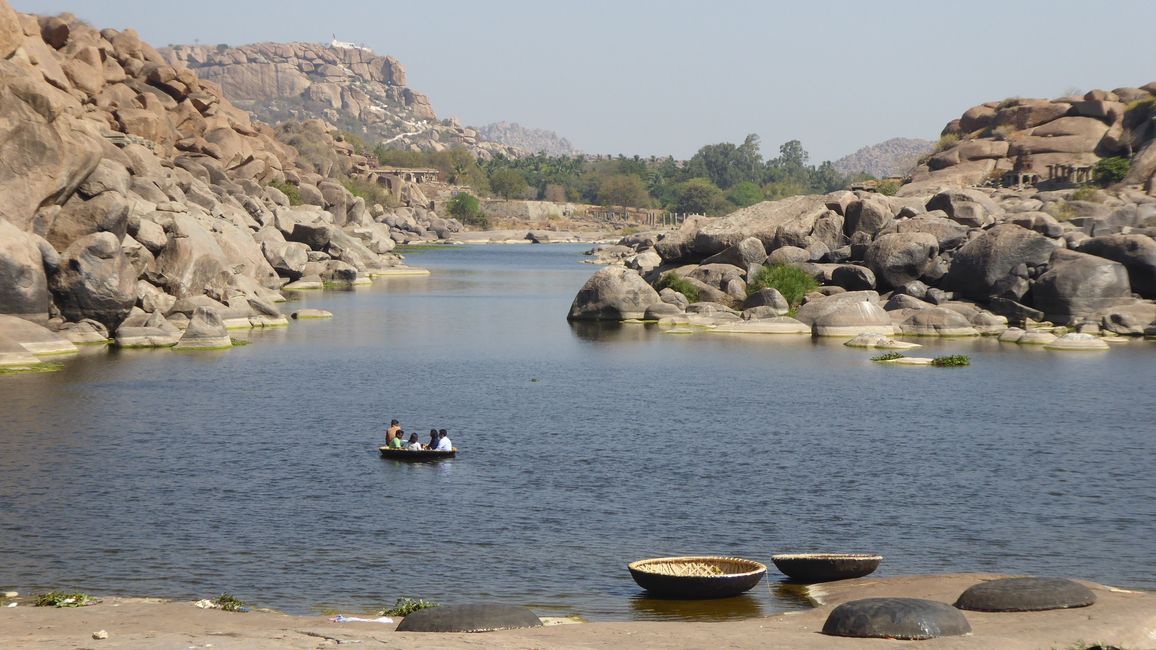 Hampi landscape with coracles