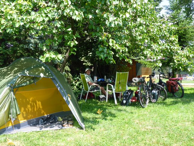 the campsite in Györ