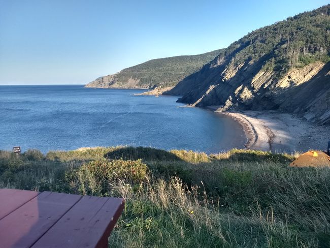 View from dinner at Meat Cove Campground