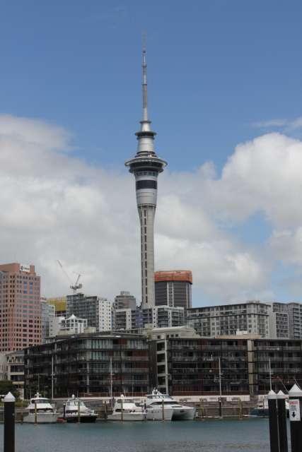 Aucklands Fernsehturm (Skytower) von Auckland